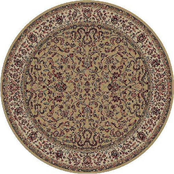 Concord Global 5 ft. 3 in. Persian Classics Kashan - Round, Gold 20210